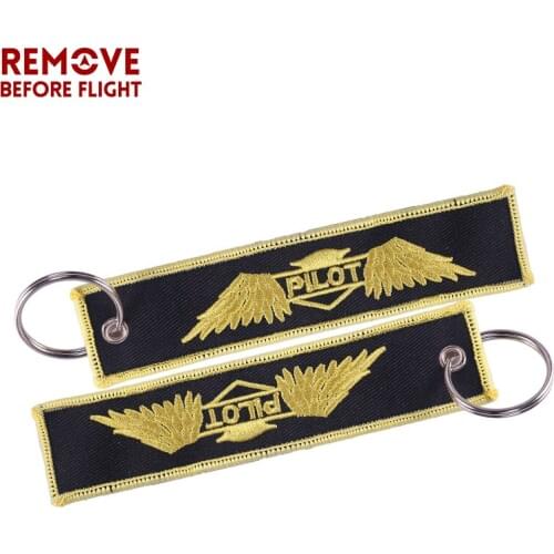 Angel Wing Pilot Key Chain Jewelry Embroidery Pilot Key Ring Chain Aviation Gift Key Tag Chaveiros Atacado Keychains 10 PCS/LOT