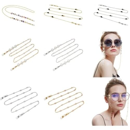 75cm Chic Reading Glasses Chain Women Elegant Pearl Beaded Sunglasses Cords Casual Eyeglass Strap Lanyard Eyewear Necklace