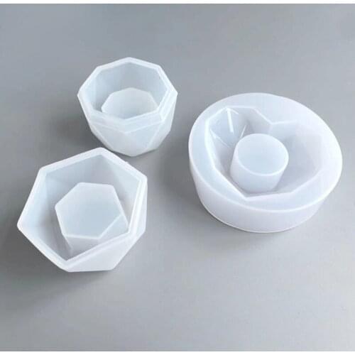 Flowerpot Plant Pot Epoxy Resin Mold Candlestick Candle Holder Silicone Mould DIY Crafts Home Decorations Casting Tools