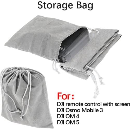For DJI Remote Controller with Screen/Osmo Mobile 3/OM4/OM5 Mobile Phone Gimbal Handheld Storage Bag Drawstring Pocket Accessory