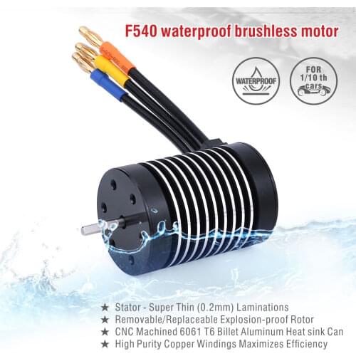 SURPASS HOBBY Motor Waterproof F540 3100KV 3930KV 4370KV 5900KV Brushless Motor for 1/10 RC Car Redcat Volcano EPX PRO XTE