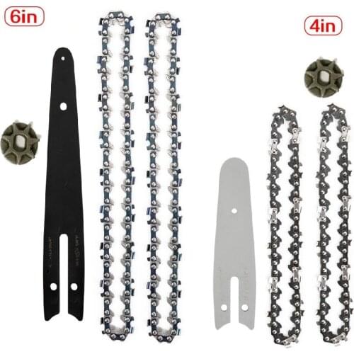 4/6Inch Electric Chainsaw Chains And Guide Kit Electric Saw Chains For Wood Cutter Pruning Tool
