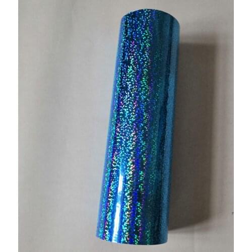 Holographic foil hot stamping foil light blue color Crystal pattern hot press on paper or plastic heat transfer film