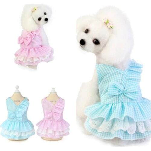 HOT SALE! Pet Dog Puppy Wedding Lace Dress Bow Gauze Tutu Skirt Cat Bow Princess Clothes Apparel