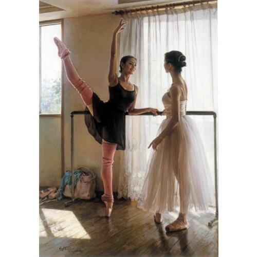 Canvas painting Two Ballerina in the exchange of ideas Print Painting on Canvas Wall Art Picture for Living Room Home Decor