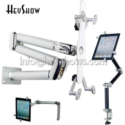 Multifunction Foldable Tablet Holder Clamp Aluminum Alloy Car Stand 360 Rotation Wall Mount Bed Bracket For iPad Air Mini 7-11