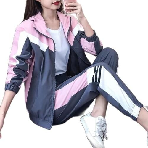 Fashion suit casual sportswear avocado green 2021 spring and autumn new Pantsuits female students two piece set women