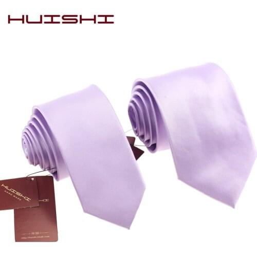 HUISHI Lilac Purple For Men Skinny Tie 6 CM Wedding Dress necktie Fashion Plaid Business Gravatas Slim Shirt Accessories