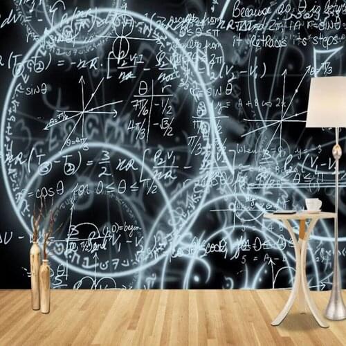 Milofi custom wallpaper mural European modern minimalist abstract blackboard math problem background wall decoration wallpaper