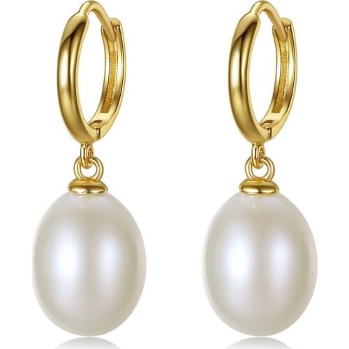 New Real S925 Sterling Silver Earrings Fresh Water Pearl High Quality 18K Gold Plating Eardrop Fine Jewelry Fashion Accessories