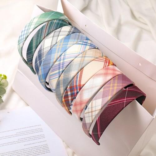 New Plaid Headbands for Women Elegant Hair Accessories Hair Hoop Korean Girls Hair Band Bezel Hairband Headwear