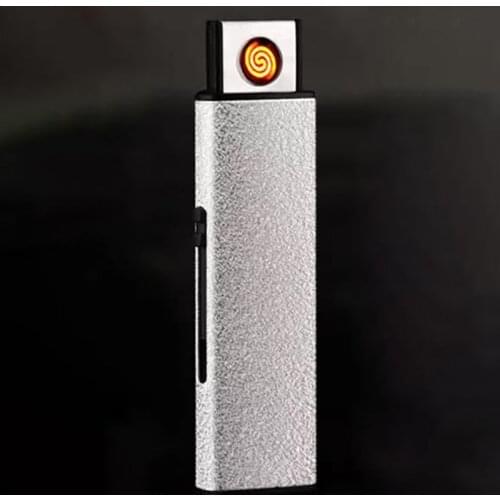 Rechargeable Dual Electric Heating Wire Flameless Windproof Lighter USB Electronic Simple Cigar Lighter Thin and Portable Gifts