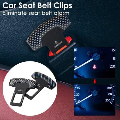 2 Pcs Safety Belt Buckles Real Carbon Fiber Car Seat Alarm Canceler Stopper Plug Thick Insert Socket Seatbeltts Lock Buckle