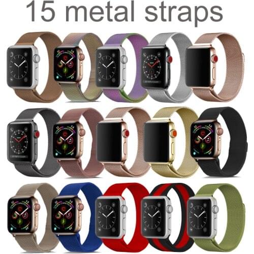 Smart watch band metal stainless steel suitable for Apple iwatch band 44mm 40mm 38mm 42mm iWatch series 5 4 3 se 6 strap