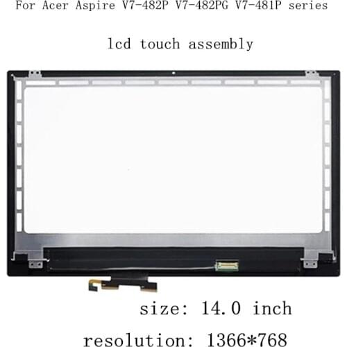 14" Touch Screen Digitizer Glass Lens For Acer Aspire V7-482P V7-482PG V7-481P V5-473 V5-473P B140XTN02.4 Laptop LCD Assembly