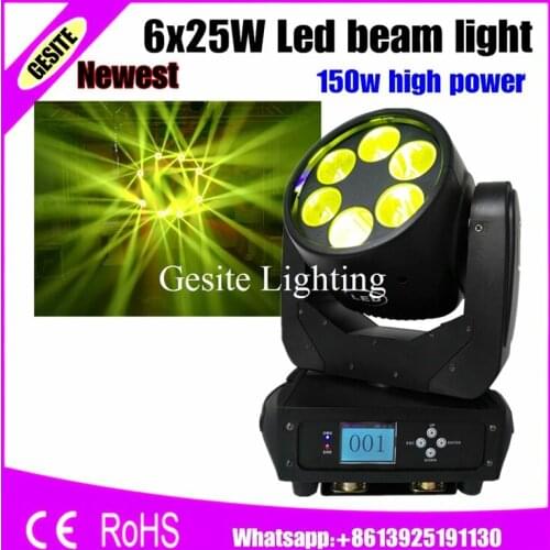 4pcs/lot New Arrival Led Moving Head Light 6Pcs 25W 4in1 Led Moving Head Beam Effect,Unique Lens Beam Angle DMX 15