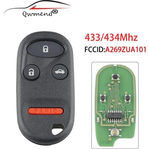 For Honda Odyssey Insight CR-V CR V Smart Remote Car Key for Honda 3+1Buttons 433Mhz A269ZUA101