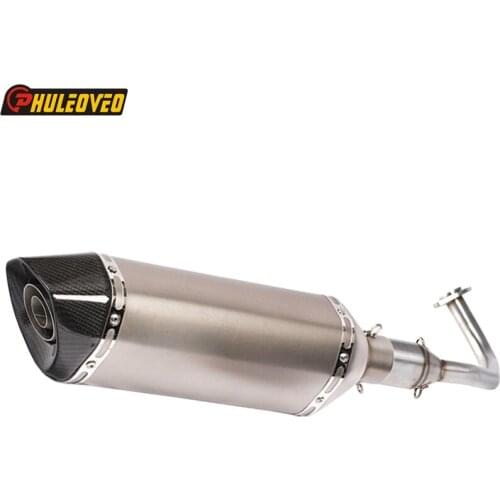 For Honda PCX125 PCX150 2010-2016 Motorcycle Exhaust Muffler Full System with Collector Front Pipe Carbon Fiber Exhaust Silencer