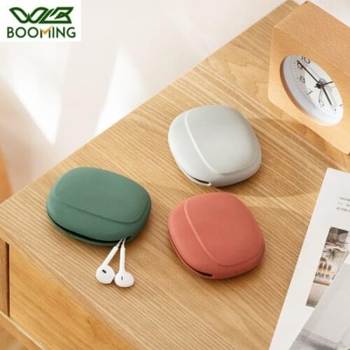 WBBOOMING Silicone Portable Earphone Storage Box Small Objects Electric Wire Storage Bag Portable Data Cable Headphone Storage