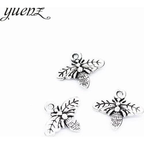 YuenZ 30pcs New Product Antique silver color bee Charms Pendant Jewelry Metal Alloy Jewelry Marking 15*12mm D2105