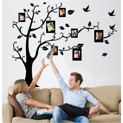 ZOOYOO70*90Cm / in black 3D DIY photo tree PVC wall decal / adhesive family wall stickers mural artist residence decoration