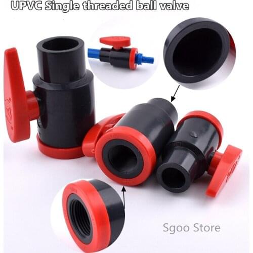 1pc 20/25/32mm Flat Socket To 1/2"~1" Female Thread PVC Pipe Ball Valve Aquarium Fish Tank Connector Irrigation System Fittings