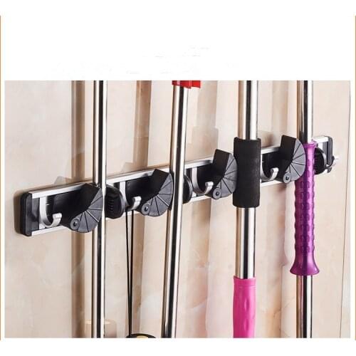 1PC Wall Mounted Storage Mop Holder Brush Broom Hanger Storage Rack Organizer Mounted Accessory Hanging Cleaning Tools NG 001