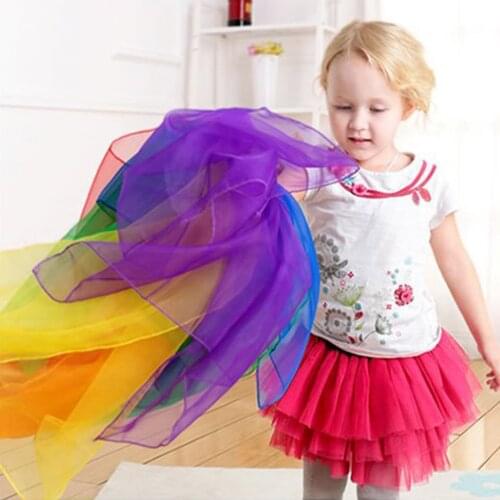 1pc 6 colors Gymnastics Scarves For Outdoor Game Toys Dancing And Juggling Towels Candy Colored Gym Towel Dance Random Color