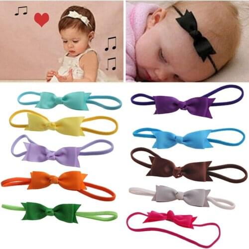 10pcs Newborn Baby Girl Infant Toddler Headband Bow Ribbon HairBand Accessory M76C