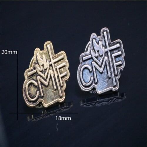 100 Pieces / Holy Grail Saint Christ Logo Metal Dove Cross Badge Clothes Retro Peace Dove Cross Brooch