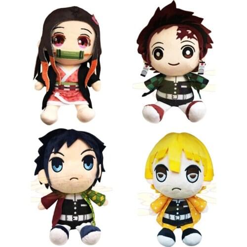 20cm Anime Demon Slayer Kamado Tanjirou Agatsuma Zenitsu Kamado Nezuko Tomioka Giyuu Doll Model fans toys Gift