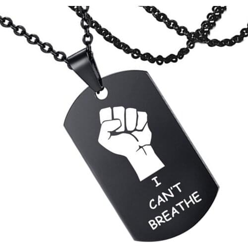 2020 USA Black Resist Fist I Can't Breathe Pendant Necklace Stainless Steel George Floyd Black Lives Matter Necklaces Jewelry