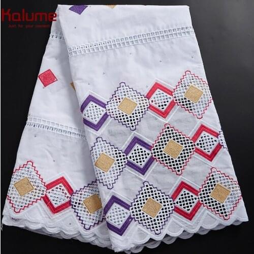 Kalume African Lace Fabric White Nigerian Lace Fabric Stones Swiss Voile Lace Fabric In Switzerland For Dress Wedding Lace H2339
