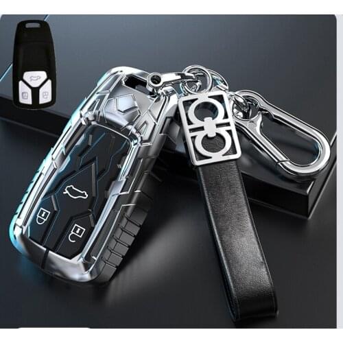 Car Zinc Alloy Key Case Cover Holder For Audi A5 A6 A7 A8 A4 RS3 RS4 SLINE Q3 Q5 Q7 A8 Q8 B6 B7 B8 2018 2019 Car Accessories