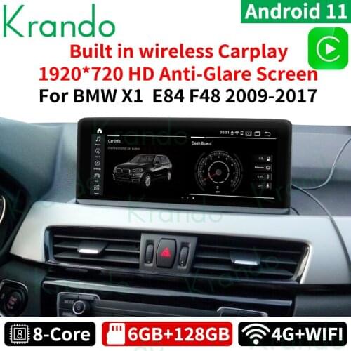 Krando Android 10.0 8 Core 4+64G 10.25'' car radio navigation for BMW X1 F48 2016-2020 EVO NBT radio player navigation BT