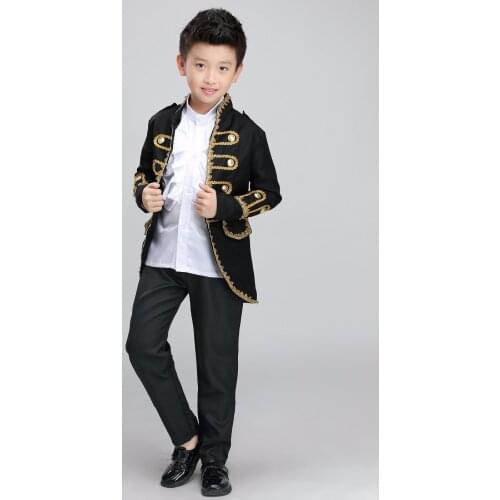 Free ship childrens boys medieval suit prince stage performance costume renaissance cosplay one set is jacket,pants with shirt
