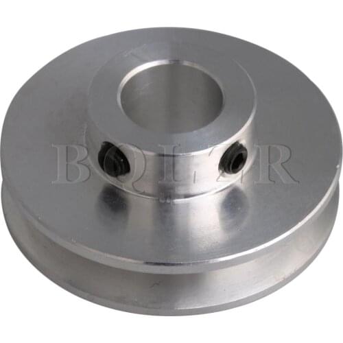 BQLZR 41x16x12MM Silver Aluminum Alloy Single Groove 12MM Fixed Bore Pulley for Motor Shaft 3-5MM PU Round Belt