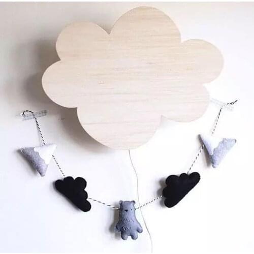 2020 Nordic Style Nursery Room Decor Felt Bear Mountain Handmade Wall Hanging Decor Boy Play Room Mobile Decoration Scandinavia