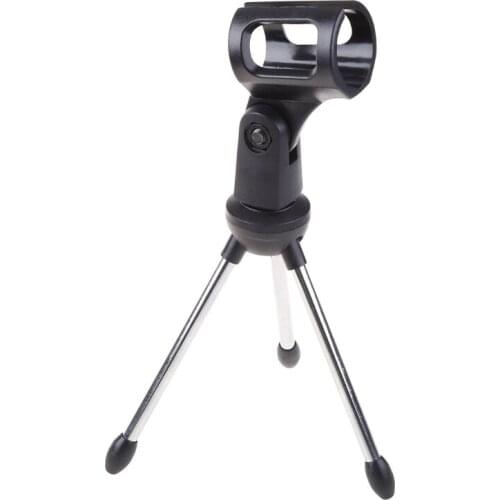Computer Conference Microphone Holder Super Lightweight Desktop Microphone Tripod Stand With Mic Clip Adjustable Height