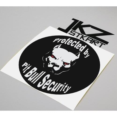 JKZSTKART Sticker Protected by PitBull Printed and Cut Reflective 12cm x 12cm Vinyl Decal ATV Motor Bike Truck Stickers