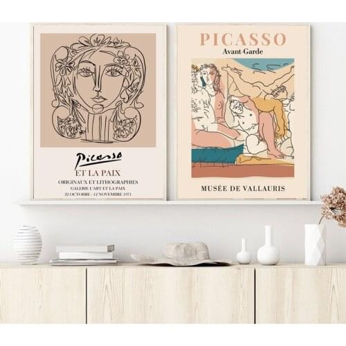 Picasso Canvas Painting Avant-Garde Abstract Man Classic Wall Picture for Living Room Decoration Wall Art Posters and Prints