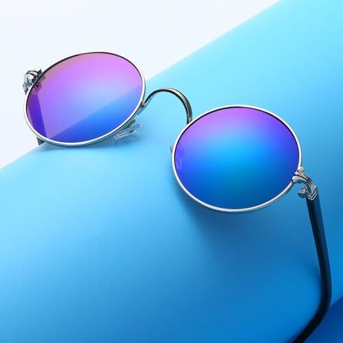 Round Children Sunglasses Retro Designer Vintage Kid Fashion Metal And Plastic Frame Sunglass Gradient Boys Girls Sun Glasses UV