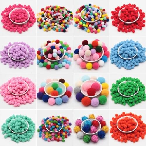 Pompom 8mm 10mm 15mm 20mm 25mm 30mm Round Pom poms Fur Balls DIY Crafts Pompoms For Kids Wedding Garment Sewing Home Decorations