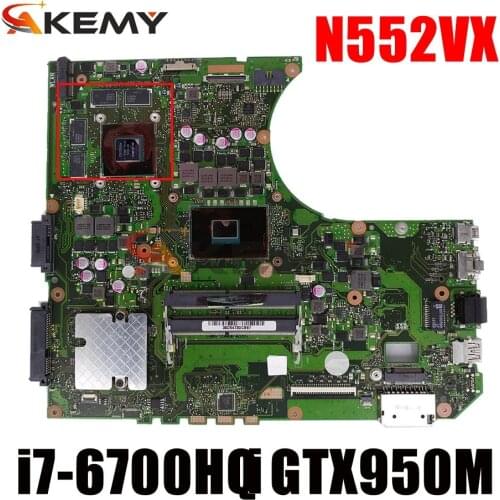 N552VX For ASUS N552V N552VW N552VX Laptop Mainboard I7-6700HQ GTX950M 4G Motherboard original Test work 100% in stock