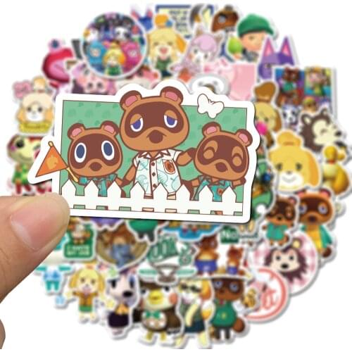 50pcs Switch Game Animal Cross Stickers Aesthetic Timmy Tommy Kapp'n Rover Animal Stickers Cross Luggage Graffiti Phone Sticker