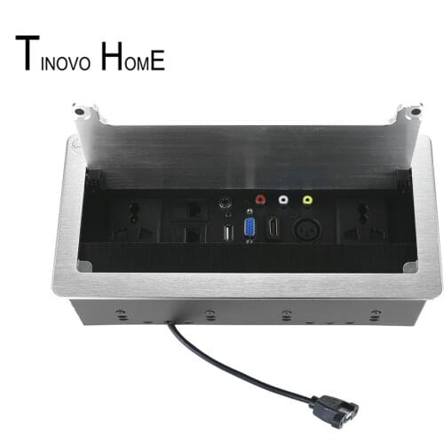 Desktop socket box / aluminum alloy socket / 2-bit universal power TEL network video audio USB VGA XLR interface