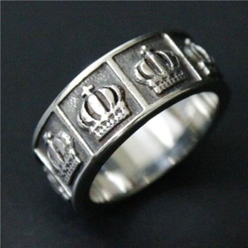 2017 New Band Crown Ring 316L Stainless Steel Jewelry Biker Ring Women Mens Fashion Crown Ring