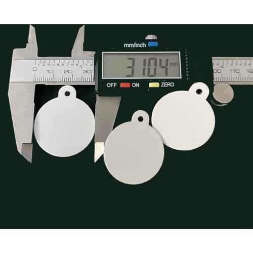 Wholesale DIY 3D Printing Key Rings Tag Accessories Both White Id Name Plate 31mm Unique Sublimation Round Blank Dog Tags