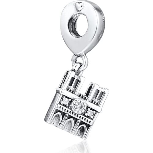GPY Notre Dame Charms 925 Original Fit Pandora Bracelet Sterling Silver Charm Beads for Jewelry Making Jewellery