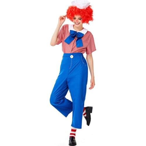 Striped men women costumes with wigs Uniform suit girls Cosplay Costume